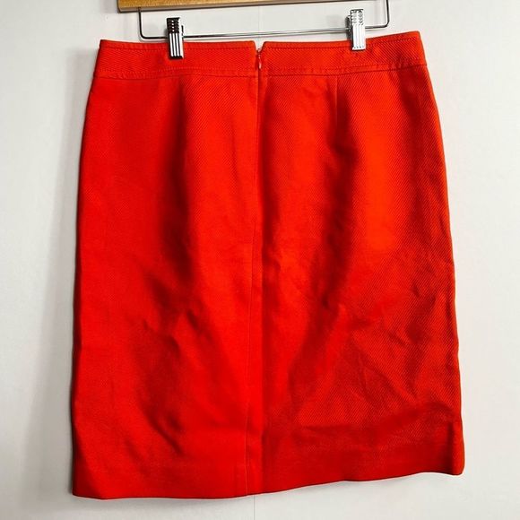TALBOTS Red Orange A Line Pencil Skirt w/ Gold Button Accents - Picture 5 of 9